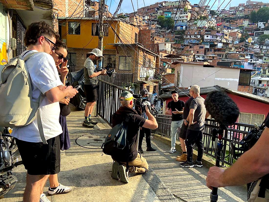 On-location shoot in a Medellín comuna