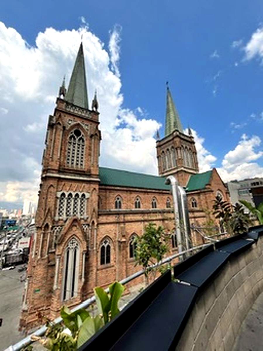 Gothic church rooftop view, Medellín