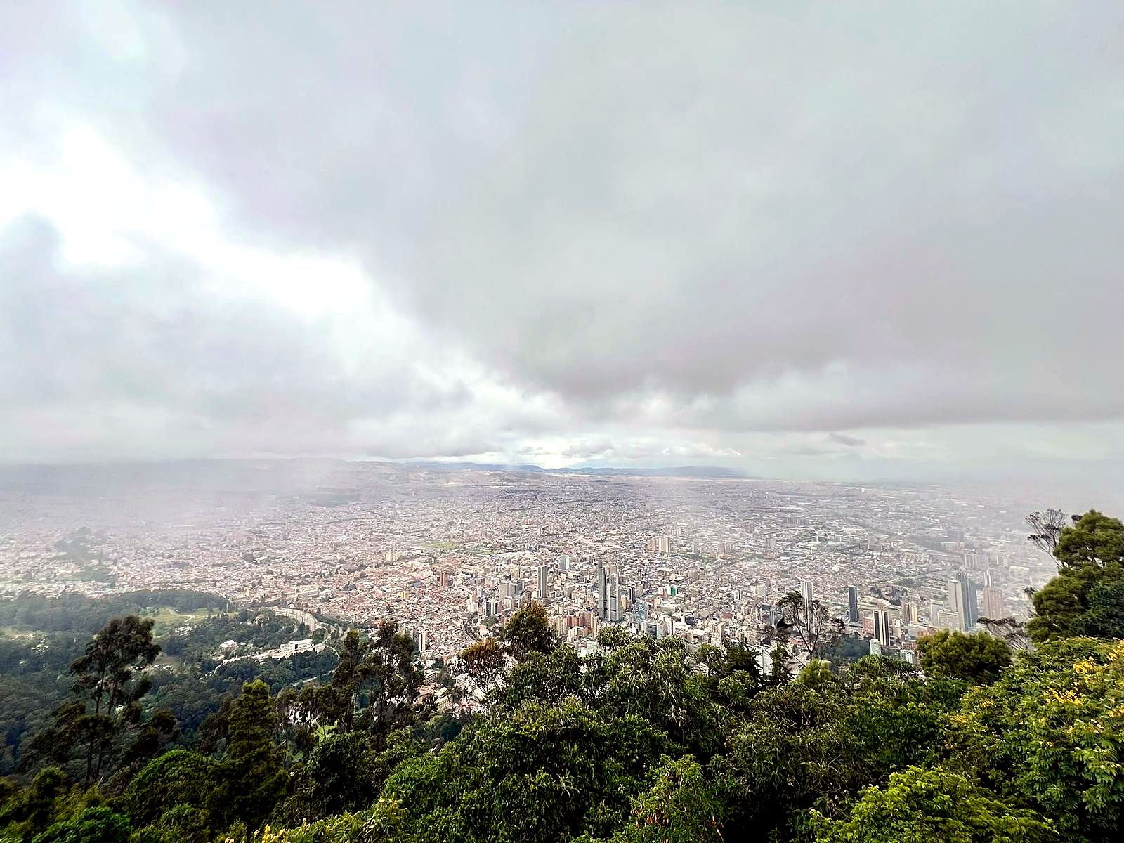 Panoramic view over Bogotá from Monserrate